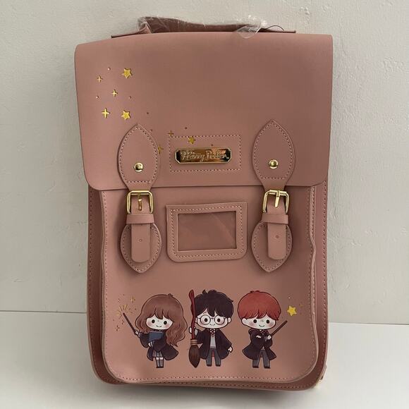 Warner Bros Wizarding World Harry Potter Chibi Trio Character Backpack Pink NWT - Picture 3 of 16